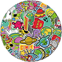 10/30/50pcs Cartoon Alien UFO Spaceship Stickers Funny Graffiti Decals Kid Toy DIY Skateboard Laptop Phone Suitcase Cute Sticker