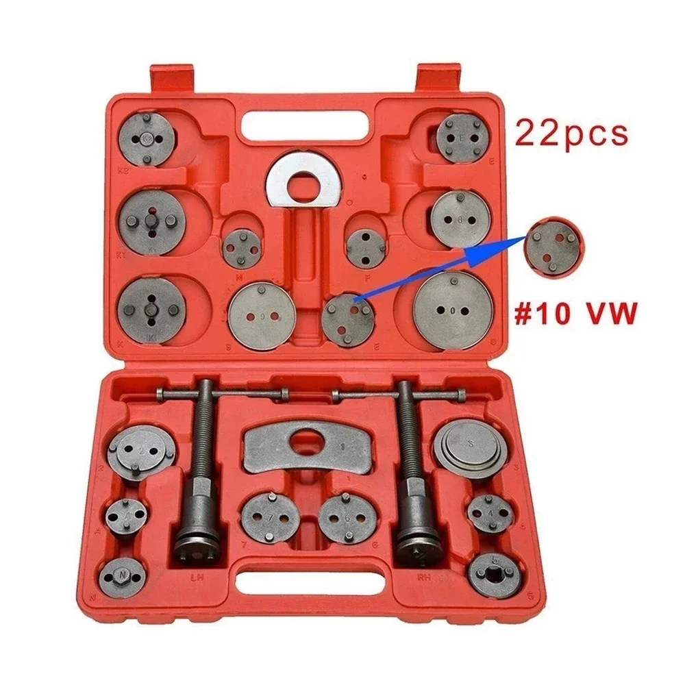 22PCS Universal Auto Disc Brake Pad Caliper Regulator Rewind Wind Back Tool Kit Brake Pump Piston Adjustment Car Repair Tools