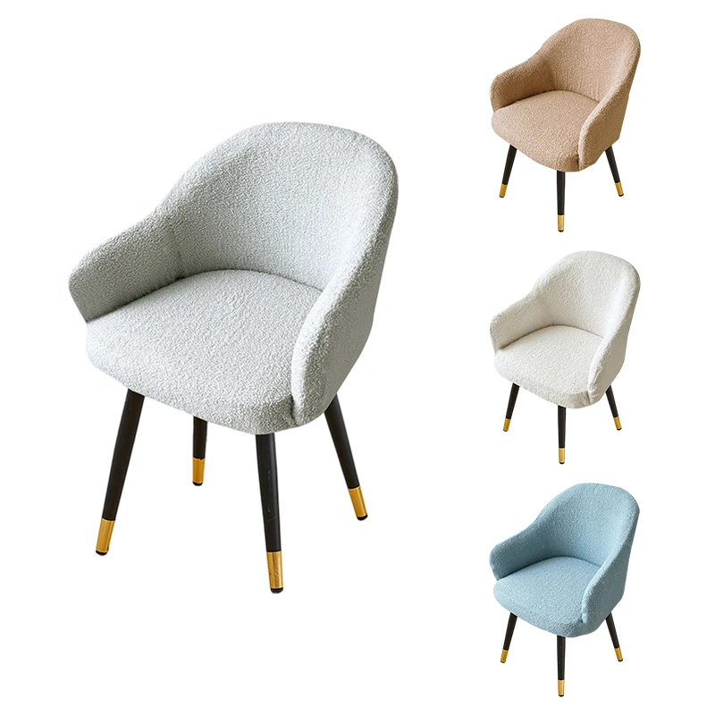 1PC Teddy Fleece High Arm Chair Cover Office Chair Slipcover Elastic Seat Protector Covers for Living Room Kitchen