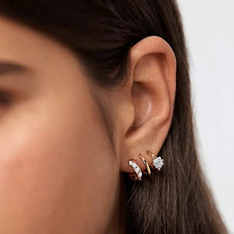 CAOSHI العصرية مخلب تصميم اليومية يمكن ارتداؤها وأقراط الاهتمام الخاص الذهب اللون مكعب زركونيا مجوهرات اكسسوارات فاخرة #1