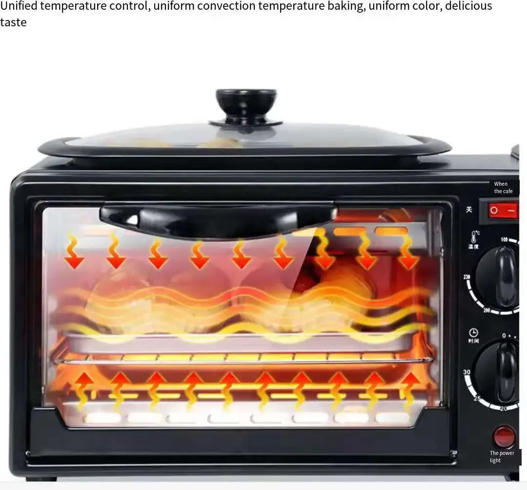 Home multi-function 3 in 1 breakfast maker  oven toaster commercial mini electric oven gift