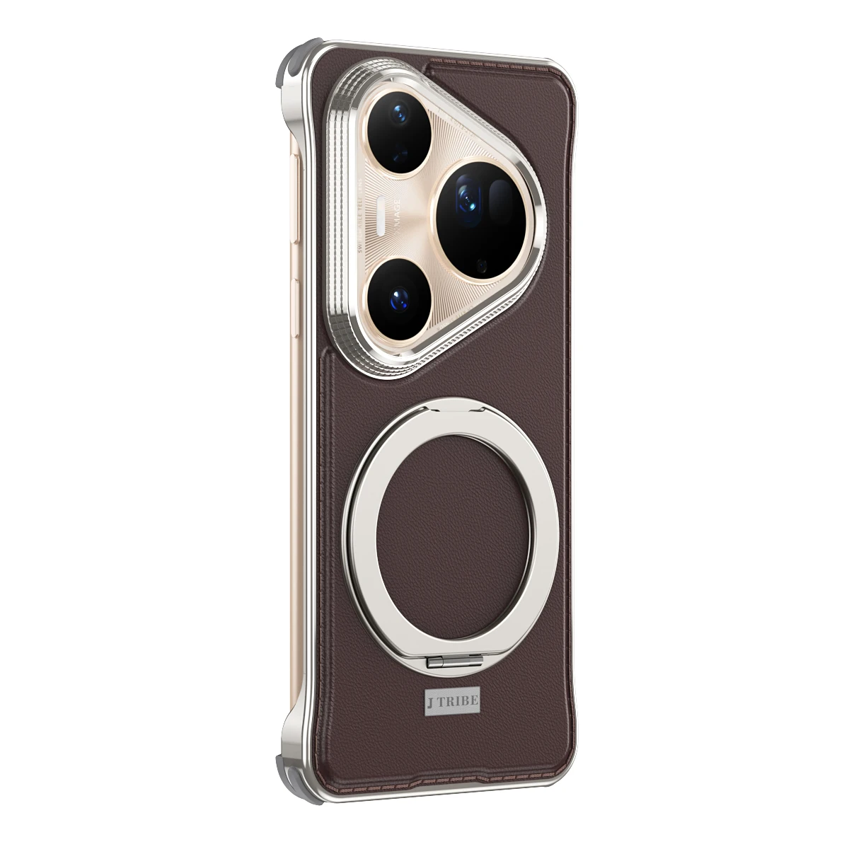 

Роскошь 360° ° Вращающийся кронштейн, кожаный + металлический каркас, магнитный чехол для зарядки для Huawei Pura 80 70 Ultra Pro Pro + противоударная задняя крышка