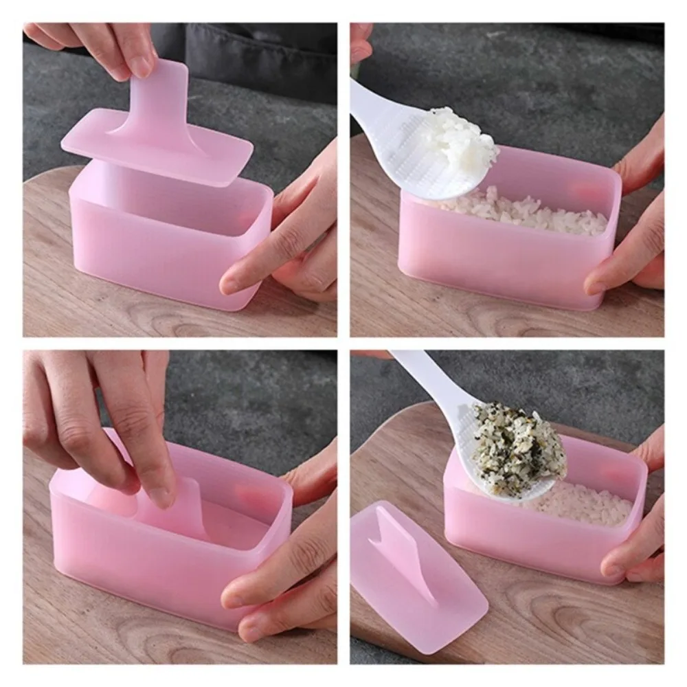 DIY Sushi Mold Maker New Food Press Non Stick Rectangular Triangle Sushi Kit Japanese Tools Kitchen Bento Onigiri Rice Ball Set