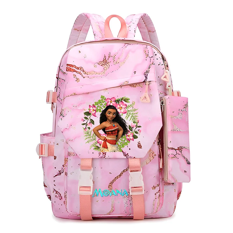 2Pcs Disney Moana Kids Backpack Boys Girls Pen Bags Bookbag Teenagers Schoolbags Colorful Travel Laptop Mochilas Sets