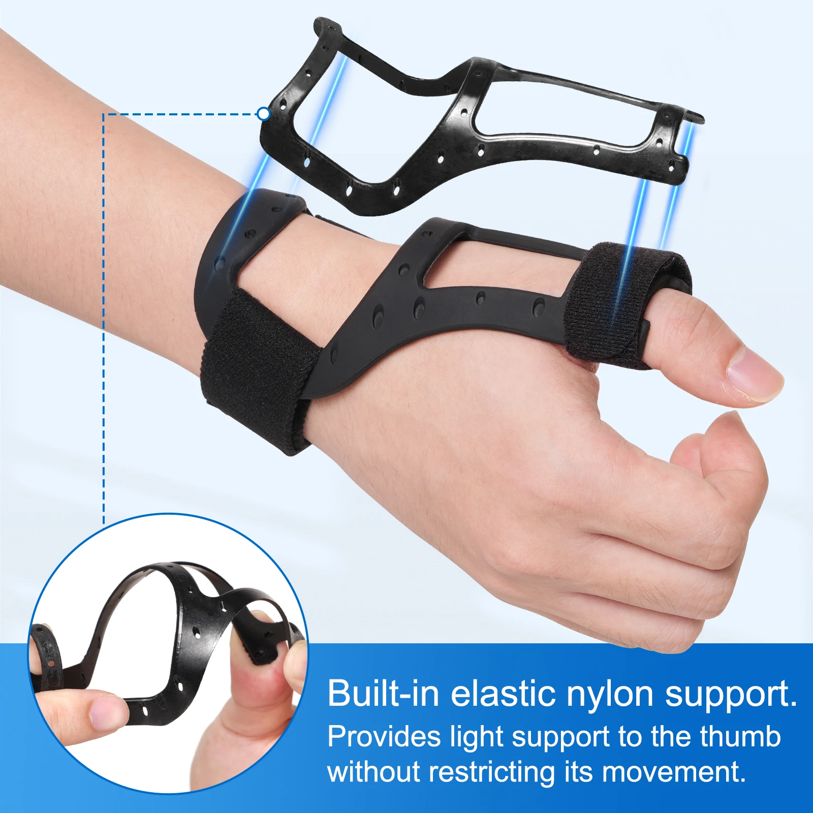 VELPEAU Silicone Thumb Support Brace for Tendonitis, Arthritis, Trigger Finger Splint Waterproof Stable and Fits Both Hands