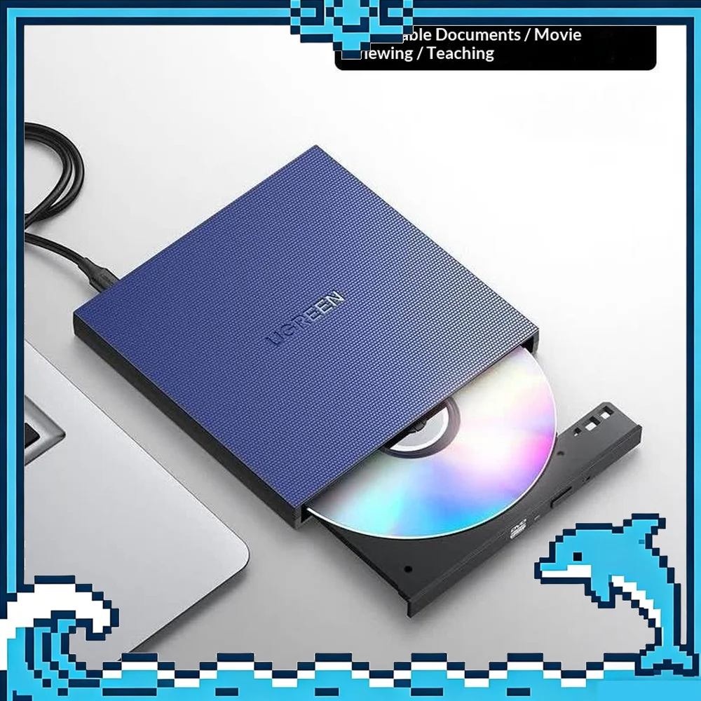 UGREEN CM138-40576 External DVD CD ROM Burner USB Portable Optical Disc Drive for Laptop PC