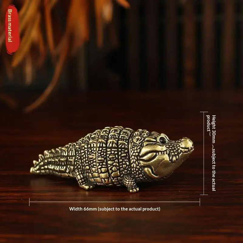 Antike Bronze-Krokodil-Eidechsen-Statue, Retro-Kupfer-Alligator-Figur, Schreibtisch-Dekorationsstück für Zuhause, Büro und Geschäftsdekoration – Detail 9