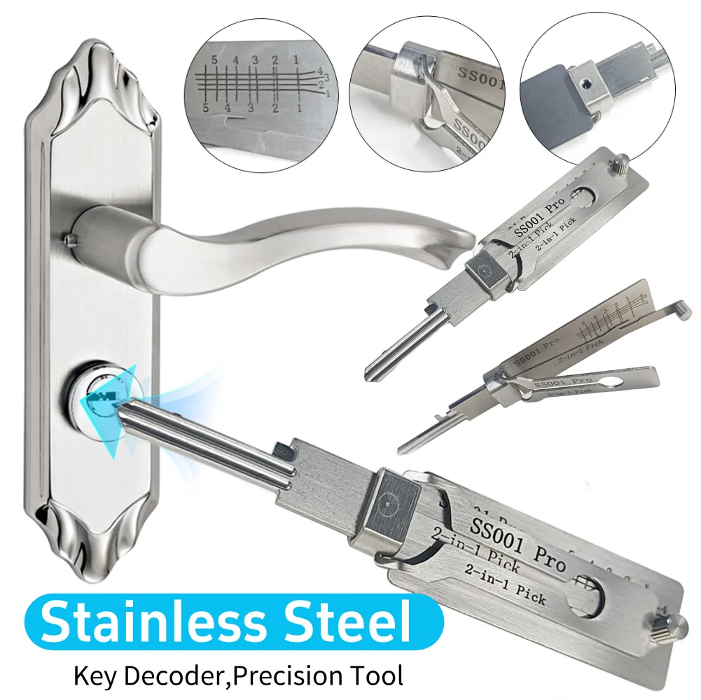 Outil de précision en acier inoxydable SS001 Pro, Kit de ramassage de joint torique, outil de crochet, Kit de réparation d'entretien, décodeur de clé uniquement pour rainure droite