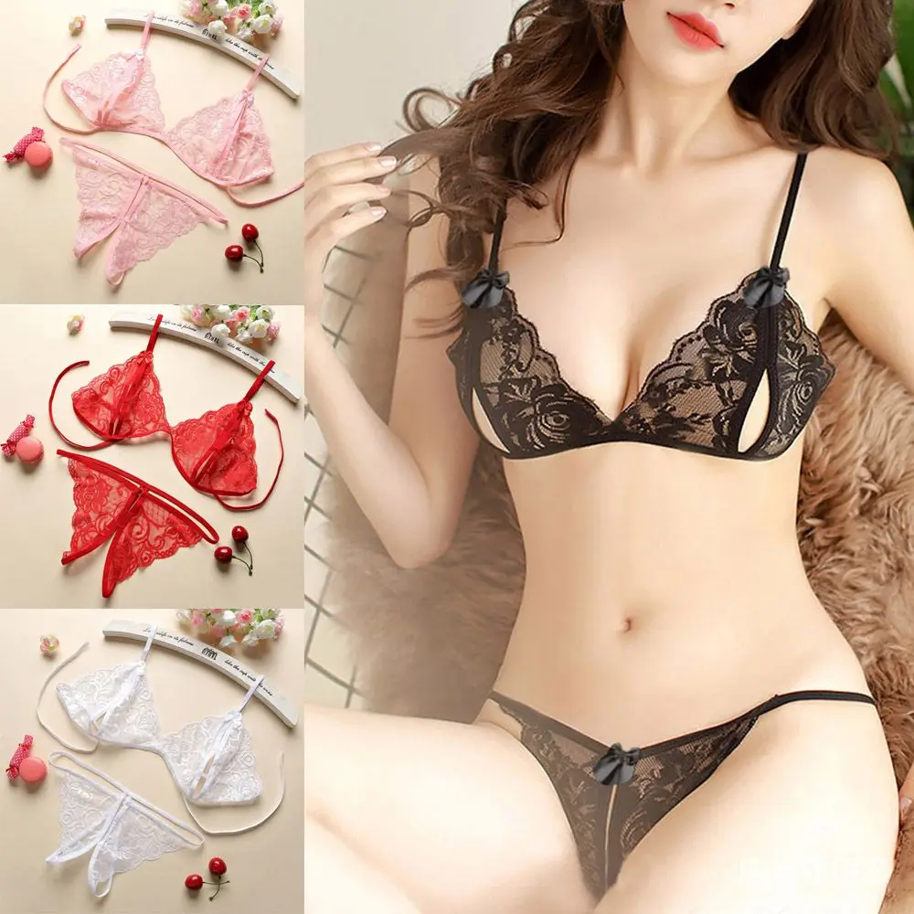 1set Lingerie Femme Sexy Women Lady Sexy Lingerie Lace Underwear Sleepwear G-string Sexy Lingerie For Women Sex Set Bra