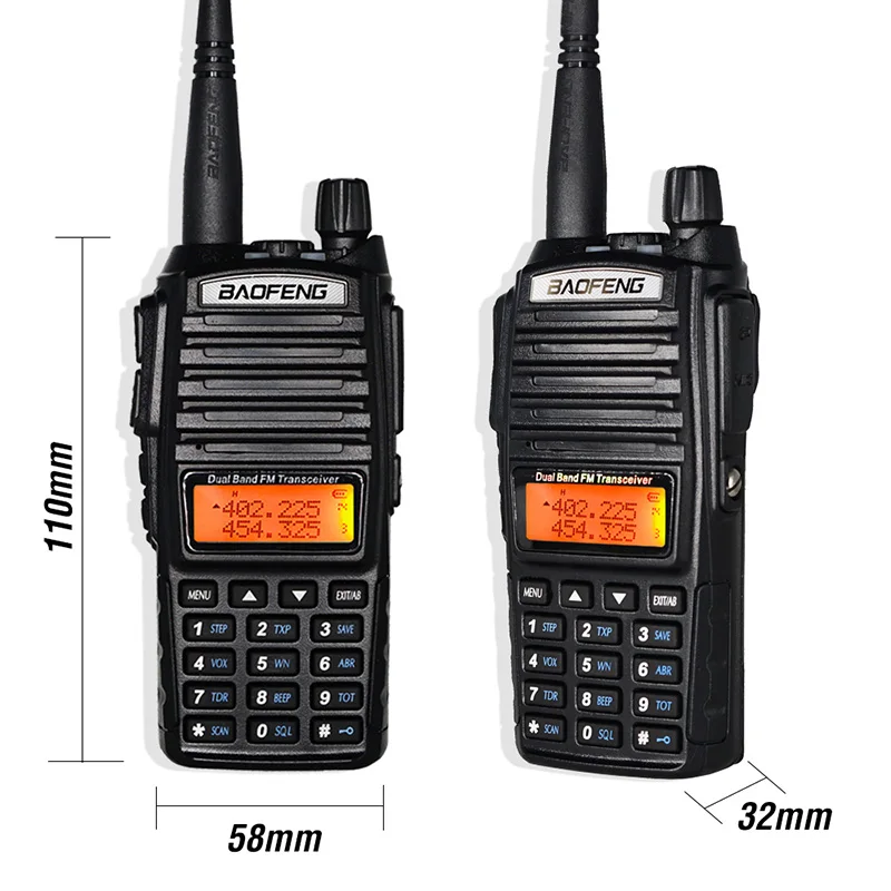 Baofeng Large Battery Capacity UV-82 High Power 8W Dual Band Two Way Walkie Talkie with Headset