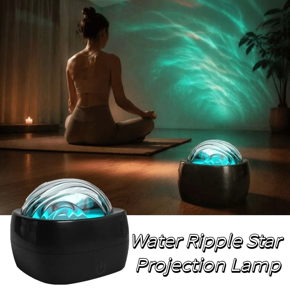 LED Light Starlight Projector USB Powered Water Ripple Effect Starry Sky Projector Glowing Lamp Colorful Light