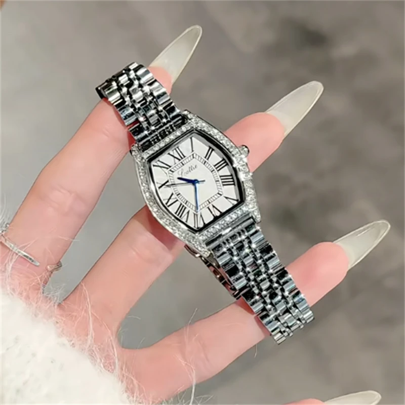 ساعة CILOA النسائية على شكل تونيو ماركة أنيقة موديل جديد أصلي 2025 حزام ستانلس ستيل ساعة كوارتز مقاومة للماء