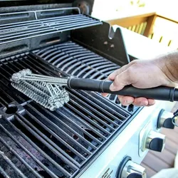 Barbecue Cleaning Brush 3 Stainless Steel Brushes Combined With 1 Stainless Steel Bristle Cleaning Brush Barbecue Accessories