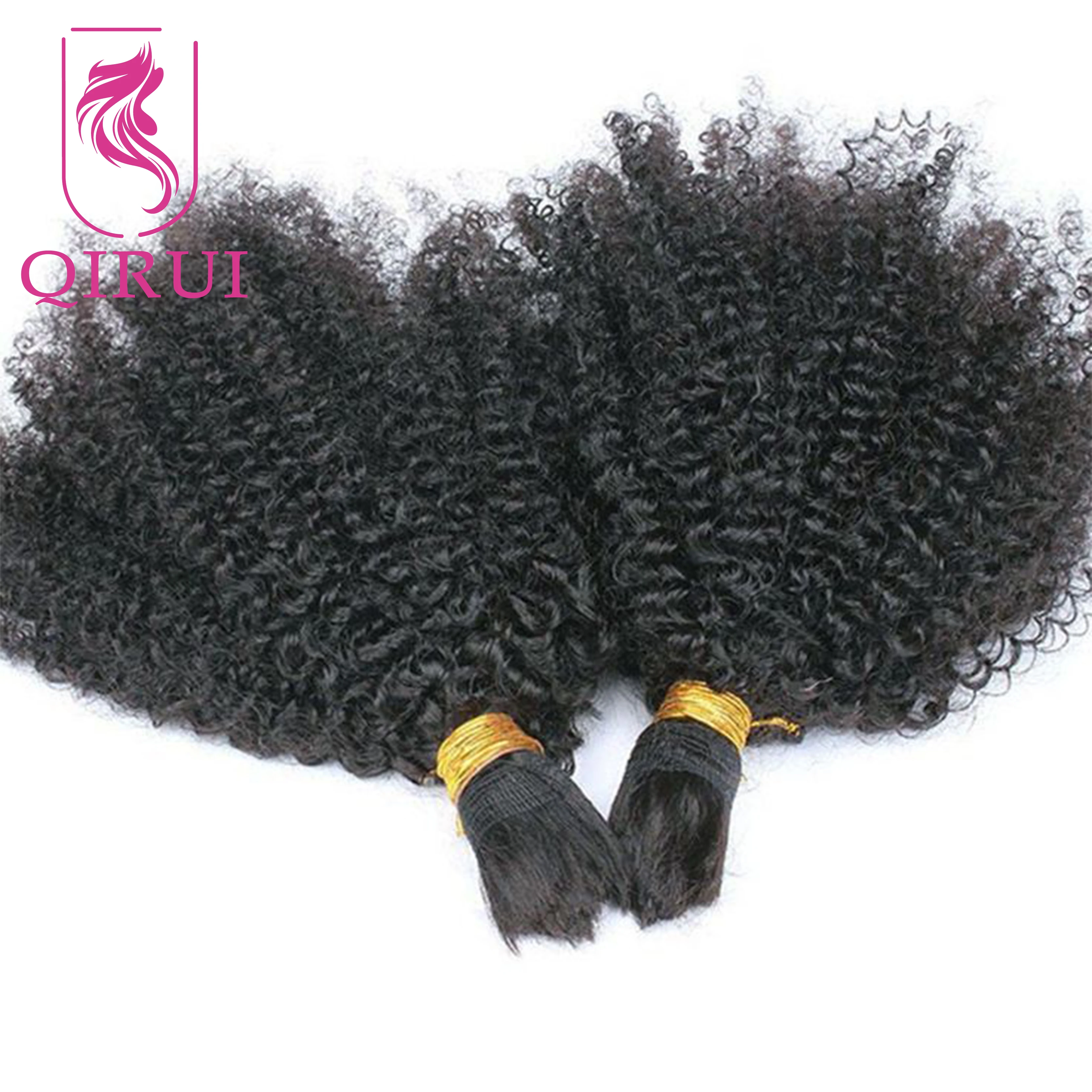 

Bulk Human Hair For Braiding Afro Kinky Curly No Weft Double Drawn Wholesale Burmese Boho Braids Human Hair Extensions