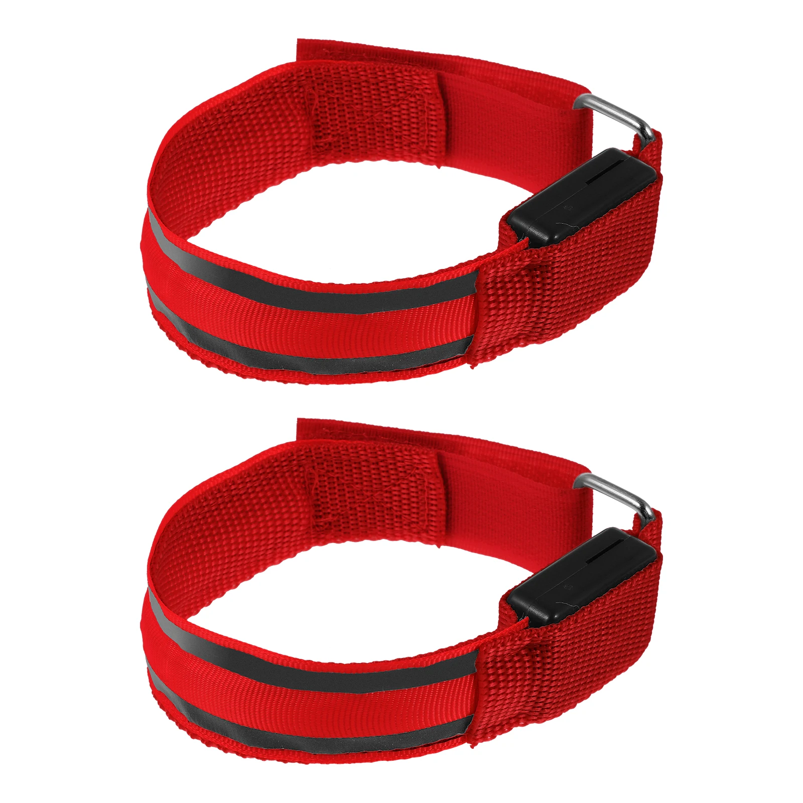 

2 Pcs Fluorescent Armband LED Light Reflective Safety High Visibility Armbands Vest Red Work