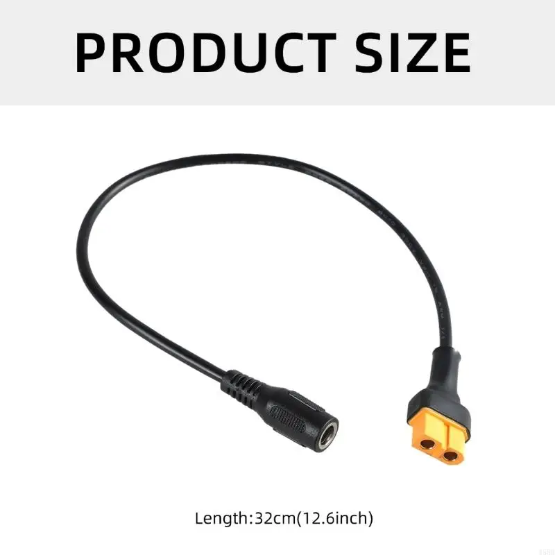 خط اتصال الطاقة الشمسية XT60 موصل سالب إلى 5.5x2.1 مللي متر DC5521 20AWG محول كابل الطاقة لبطارية السيارة كابل محول الشحن