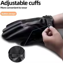 כפפות חורף POONWEI | מראה עור יוקרתי, בטנת צמר ומסך מגע
