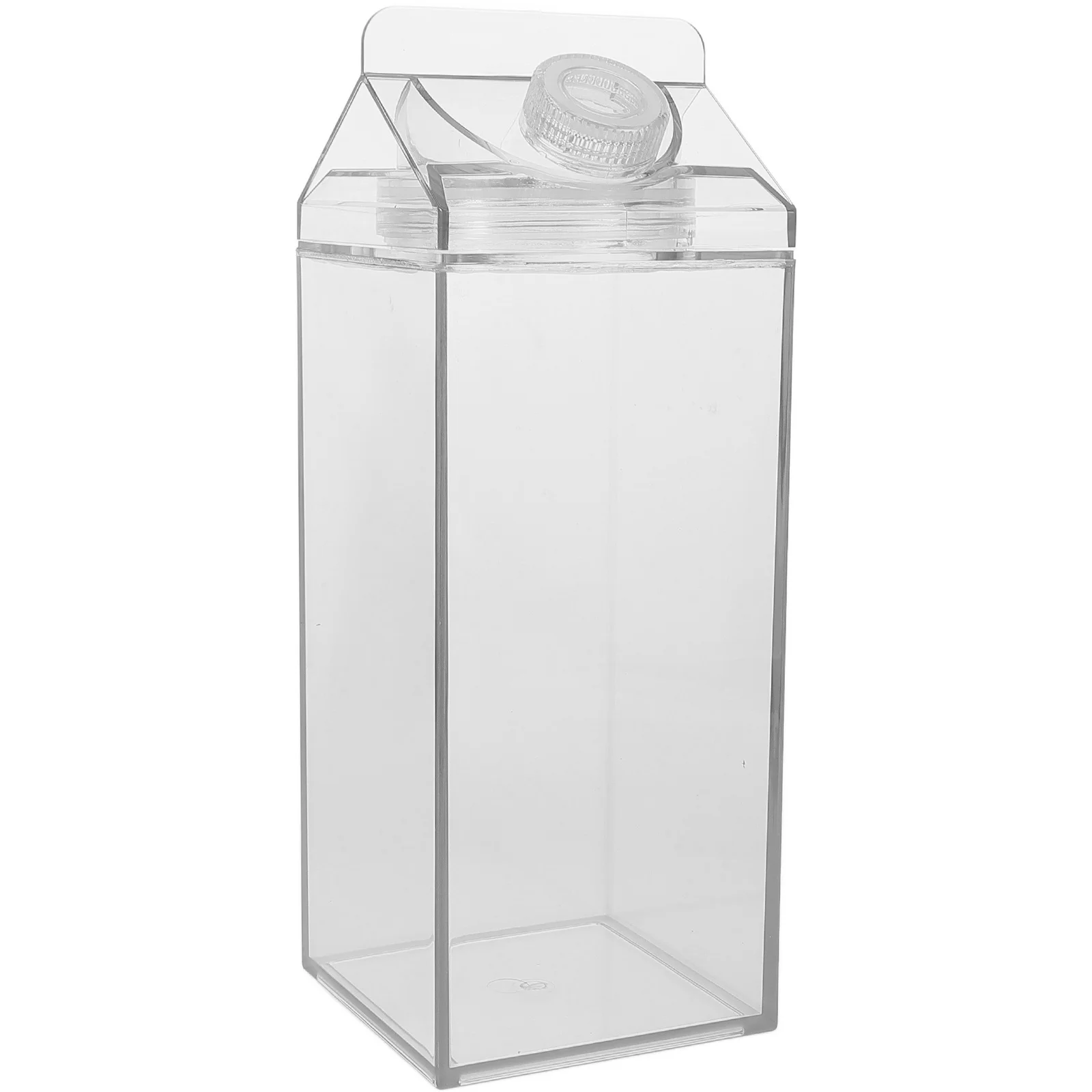 

Leakproof Milk Carton Water Bottle 1000Ml Clear Pet Reusable Portable Drinks Bottle for Outdoor Sports Home Office Use