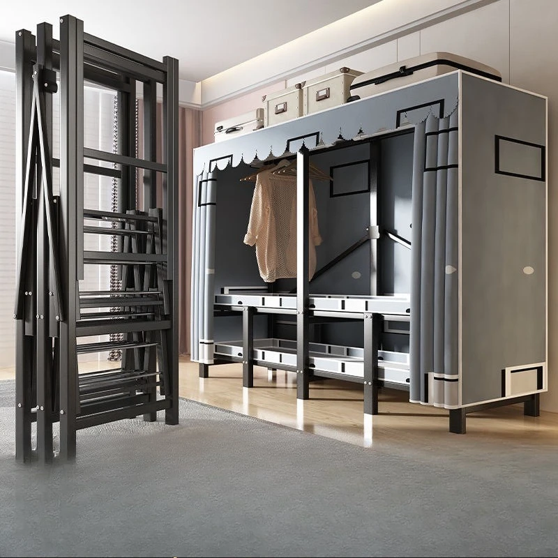 

Simple cloth wardrobe strong and durable rental room wardrobe storage cabinet thickened