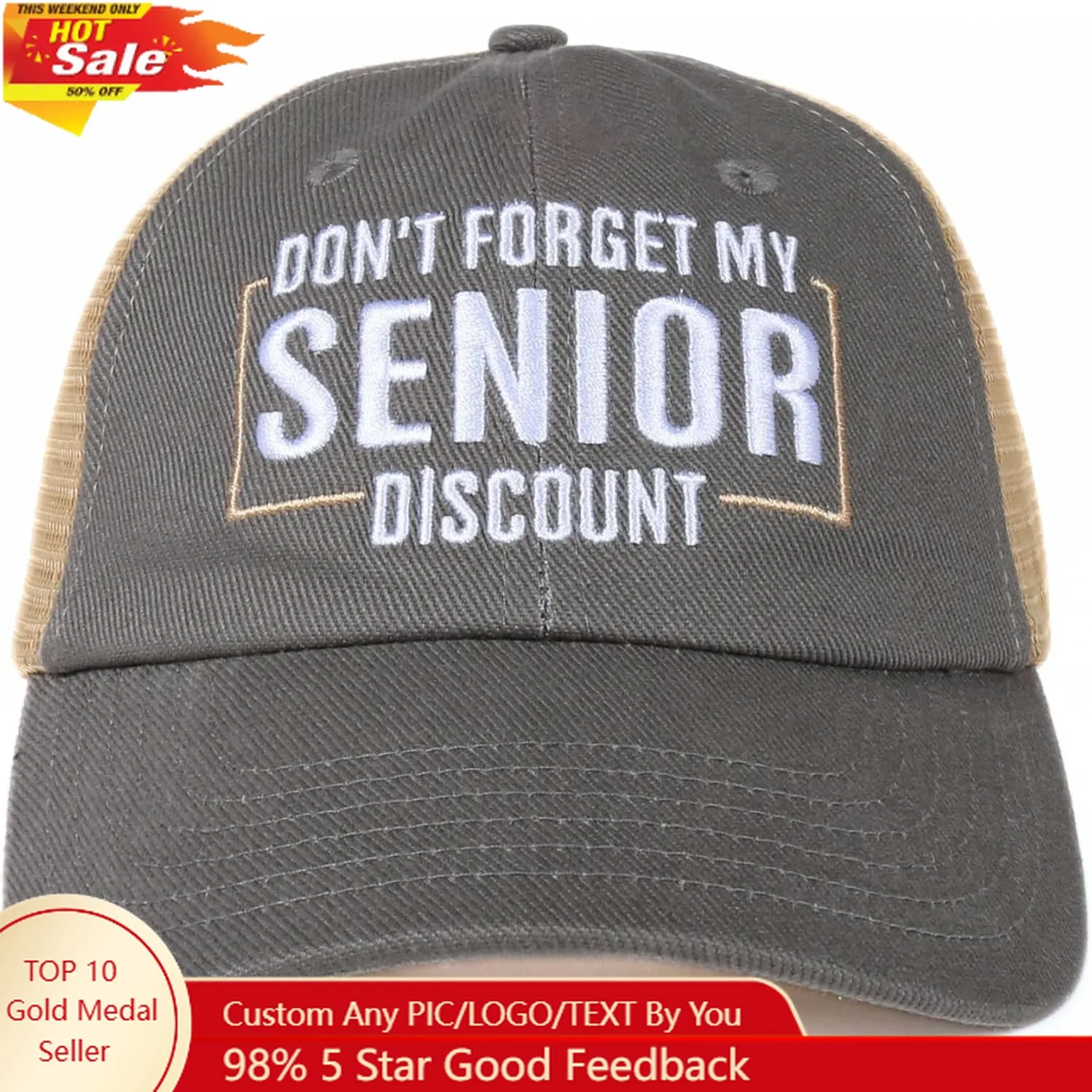 

Senior Citizen Gifts Cap for Men, Funny Adjustable Embroidered Hat Gifts for Old People