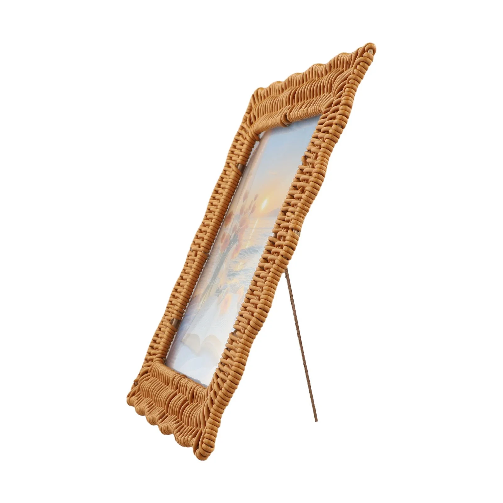 For Home Decor For Rustic Interiors Boho Rattan Frames Photo Display Lightweight Structure Artisan Craftsmanship