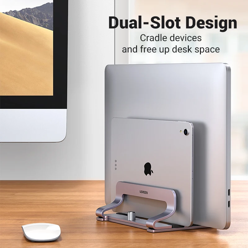 MacBook Air Pro 용 UGREEN 세로 형 노트북 스탠드 홀더 알루미늄 접이식 노트북 스탠드 노트북 지원 MacBook Pro Tablet Stand