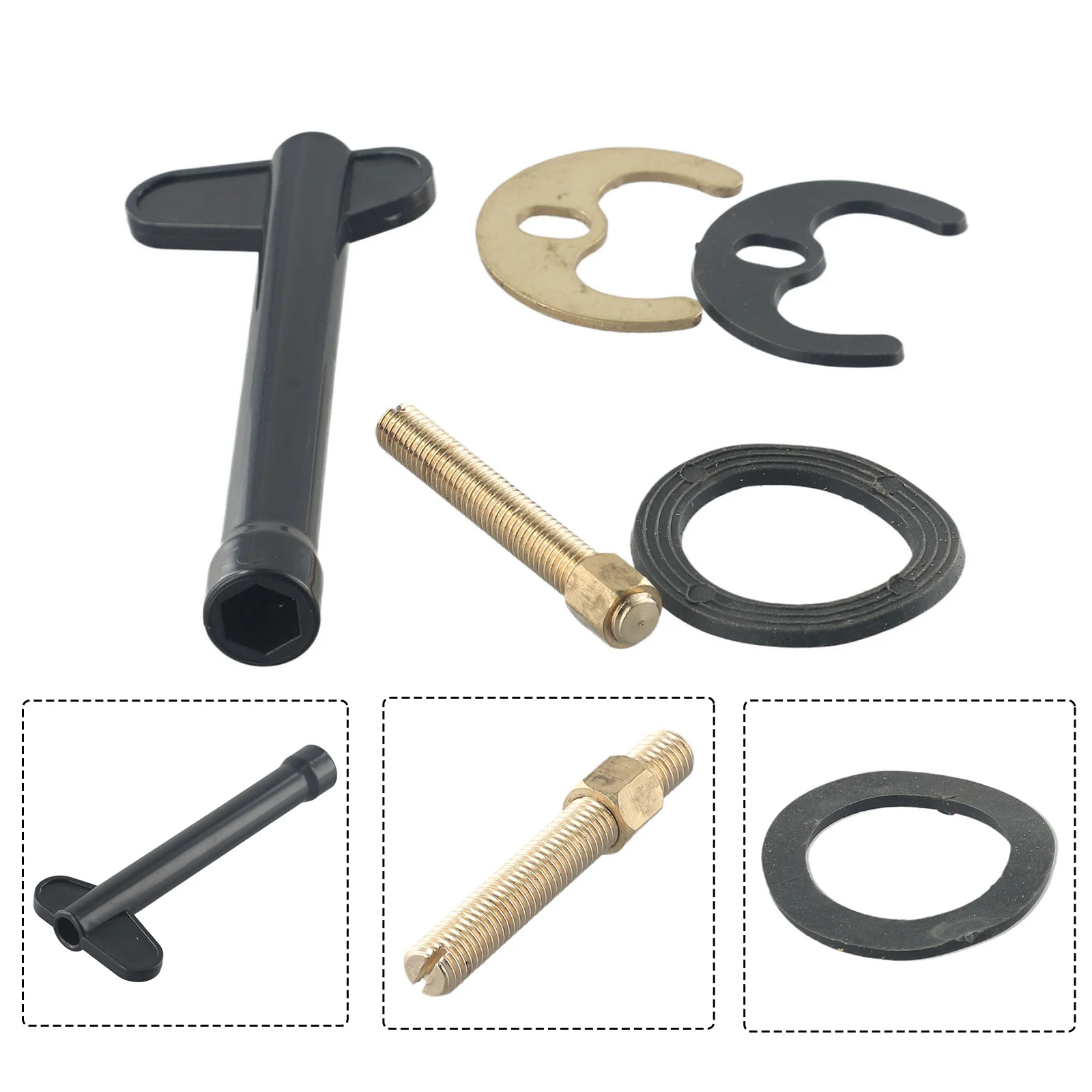 Kit Tap Faucet Fixing Tap Faucet Fixing Fitting Kit Set Stainless Steel Plate Bolt Fitting Kitchen Plastic Hex Wrench