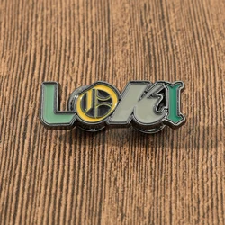 God of Tricks Loki Avengers Superhero Loki Name Brooch Costume Backpack Pin Jewelry Accessories for Fans Gift