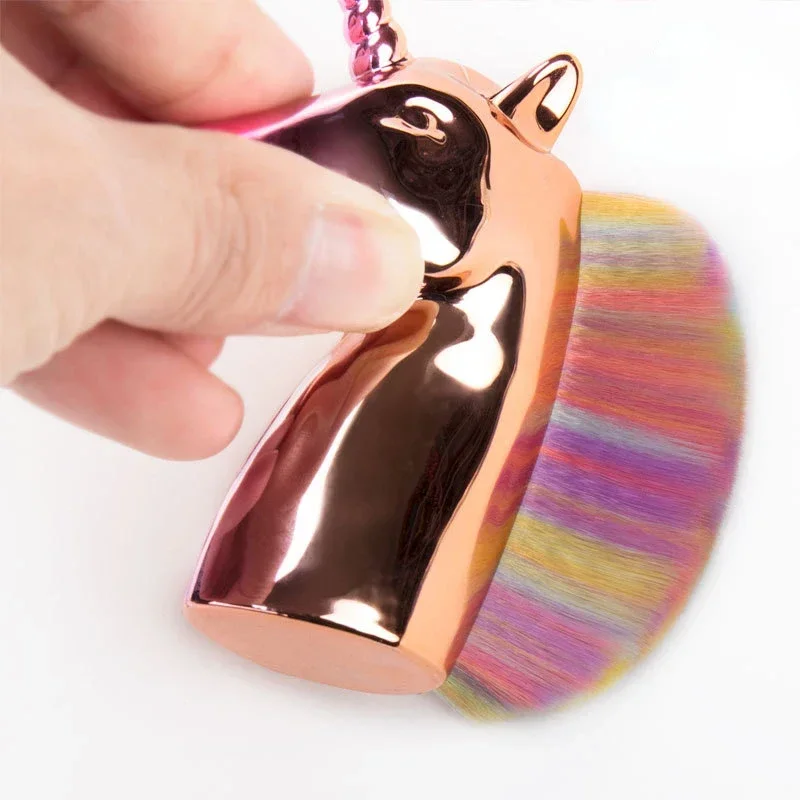 يونيكورن مسمار الغبار فرشاة رسومات أظافر اكسسوارات إزالة مانيكير الغبار فرشاة جيل للأظافر تنظيف فرش فرشاة للمكياج أدوات مانيكير #6