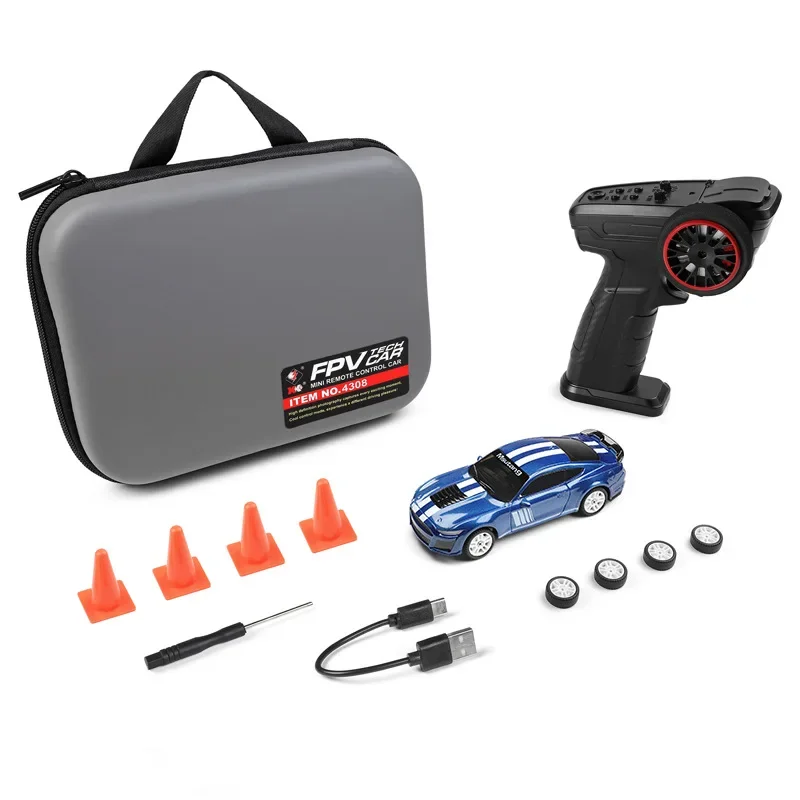 Original K4308 ferngesteuertes Auto im Maßstab 1:43 elektrischer 4WD-Drift-Rennwagen mit coolen LED-Leuchten, Simulations-Sportwagenmodell