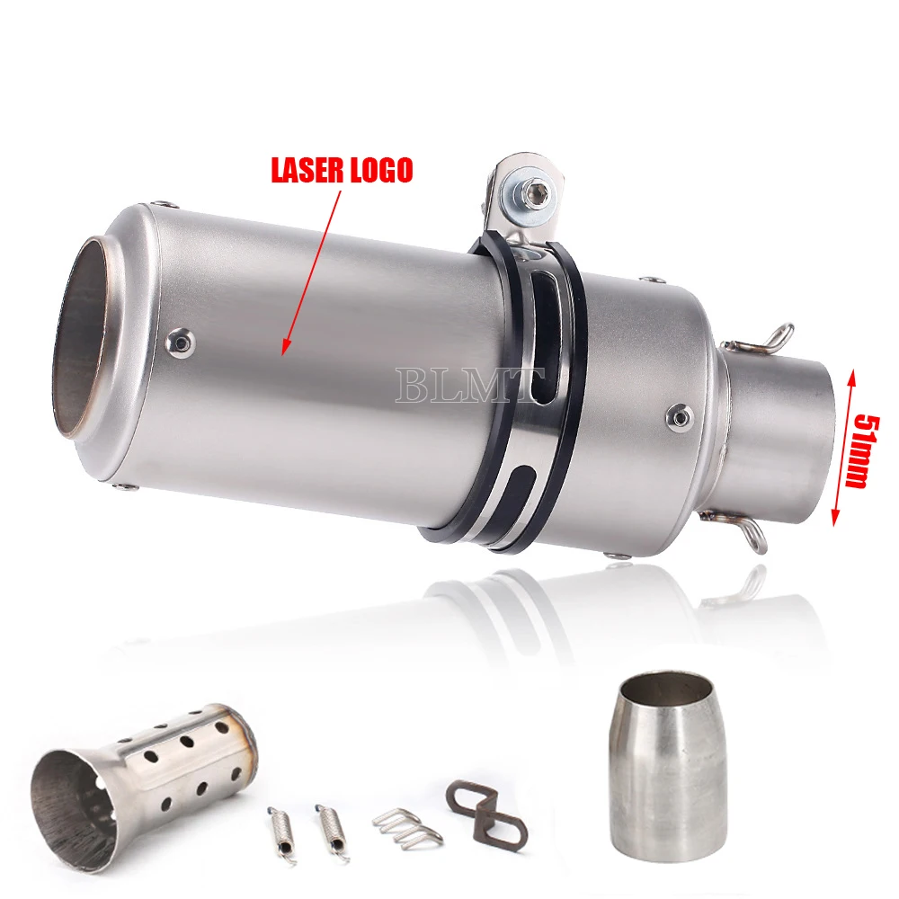 Universele 51/60mm motorfiets sc uitlaat inox uitlaat koolstofvezel uitlaat met DB Killer voor z900 R3 R25 MT07 MT09 R1 Z400 Z650