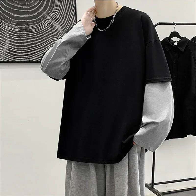 2024 Spring Autumn Long Sleeve T-shirts Men O-Neck Collar Long T Shirts Men Fashion Casual Comfortable Long T-Shirts Men