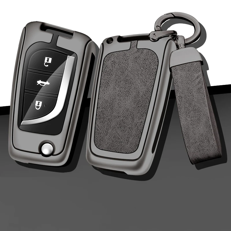 Fashion Zinc Alloy Car Key Case Cover Fob for Toyota Aygo Yaris RAV4 Camry Avensis Cruiser Prado Previa Fit Corolla Accessories