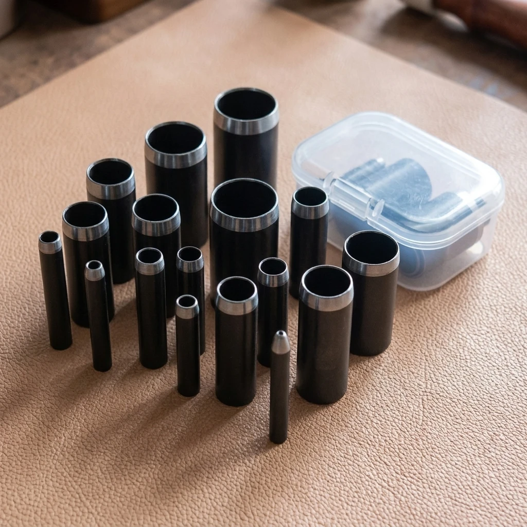 15-teiliges Lederlochstanzer-Set 1-15mm Ergonomisches Lochstanzwerkzeug aus Legierungsstahl für Gürtel, Uhrenarmbänder, DIY-Bastelarbeiten – Detail 2