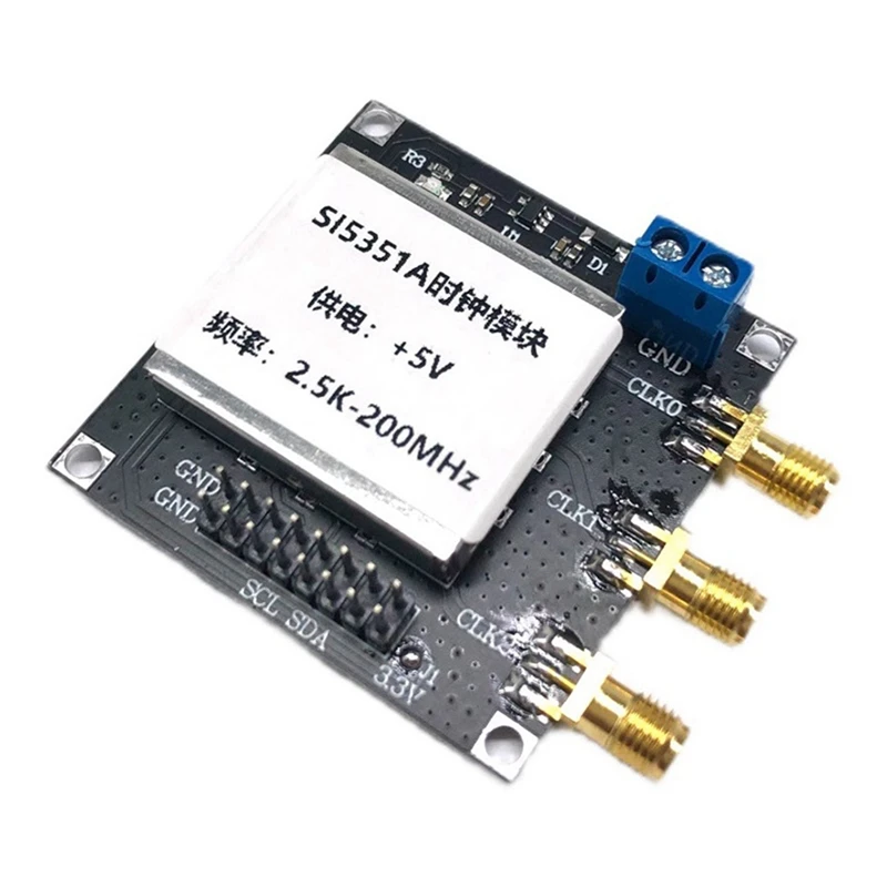 B62B SI5351 High Precision RF Clock Generator Module, 2.5K-200MHz Clock Signal Generator with Shielding Cover, for Amateur