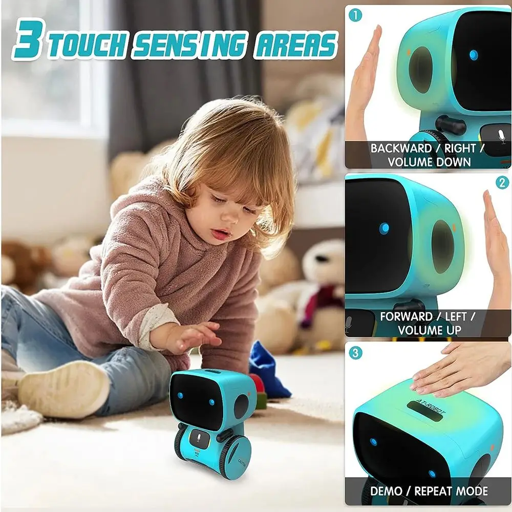 Toy Robot Intelligent Robots Russian & English & Spanish Version Voice & Touch control Toys Interactive Educational RC Robot