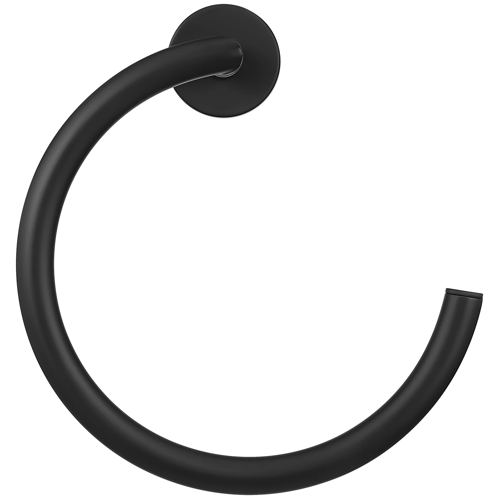 

Stainless Steel Towel Ring Black Semi Circle Wall Mounted Holder Space Saving Durability Bathroom Storage Hanger