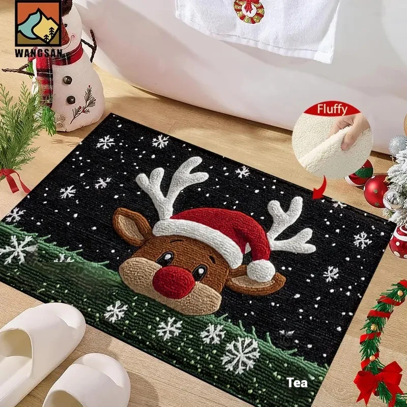 عيد الميلاد ممسحة الأحمر سانتا كلوز السجاد في الهواء الطلق والداخلي ليلة رأس السنة 2026 عيد ميلاد سعيد ديكور المنزل الحصير القدم السجاد #2