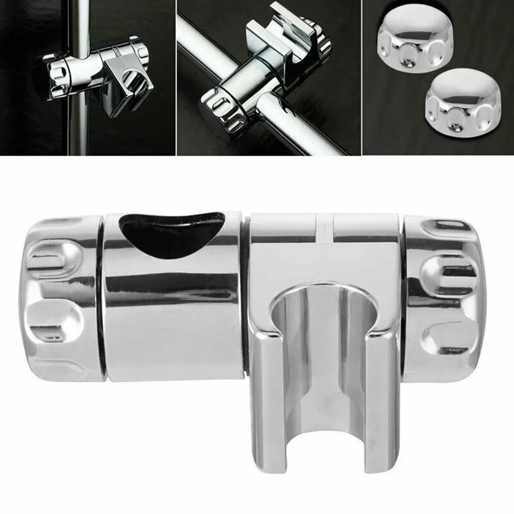 25mm Shower Head Holder Rail Slider Handset Bracket Kit Chrome Adjustable Useful Fits 25mm Riser Rails