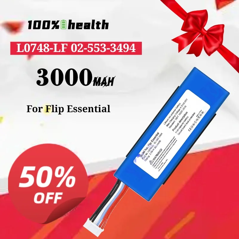 L0748-LF 02-553-3494 3000mAh Battery for JBL Flip Essential Lithium Rechargeable Battery