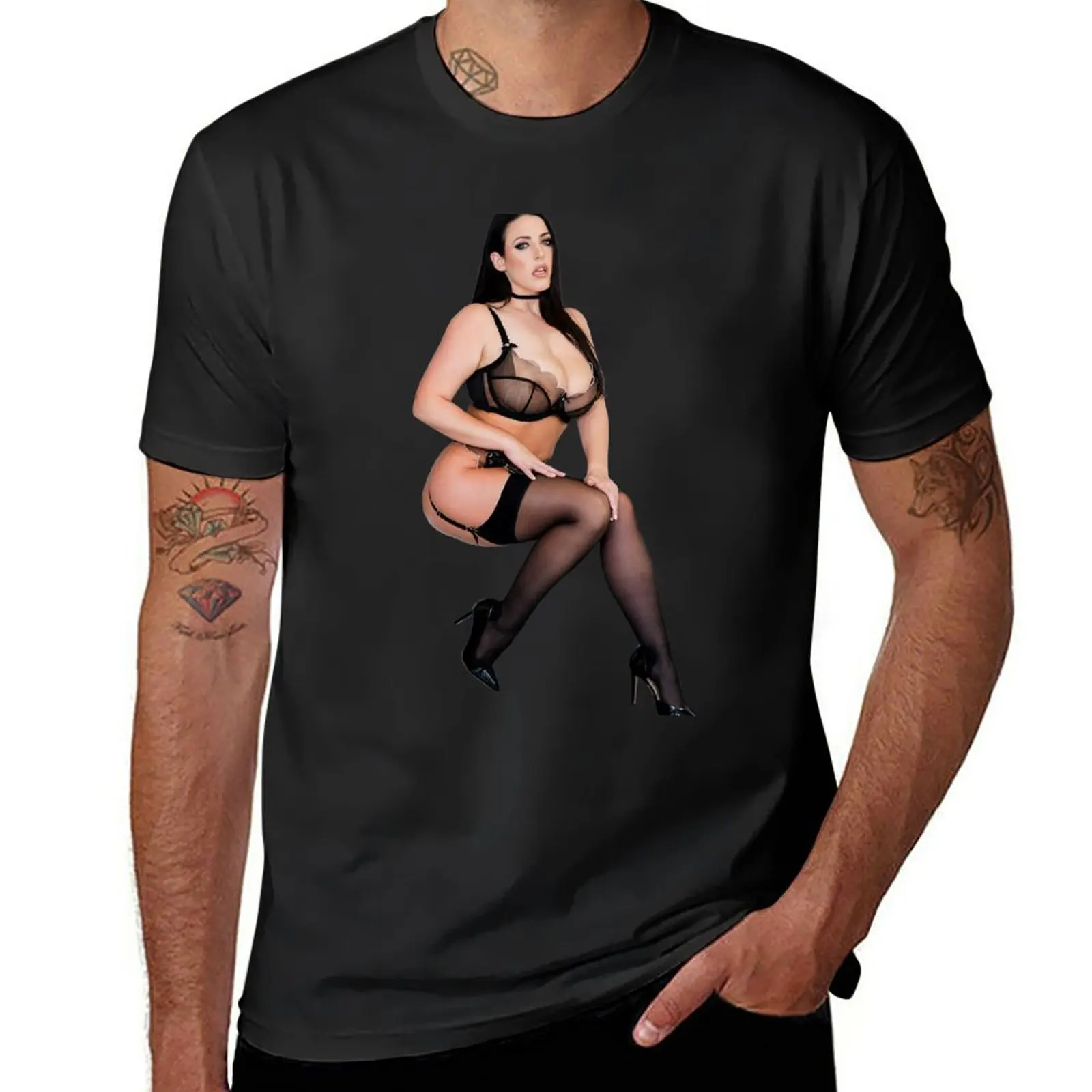 New Elegant Lady Massive Boobs Queen Angela White T-Shirt sweat shirt Short sleeve custom t shirt T-shirt men