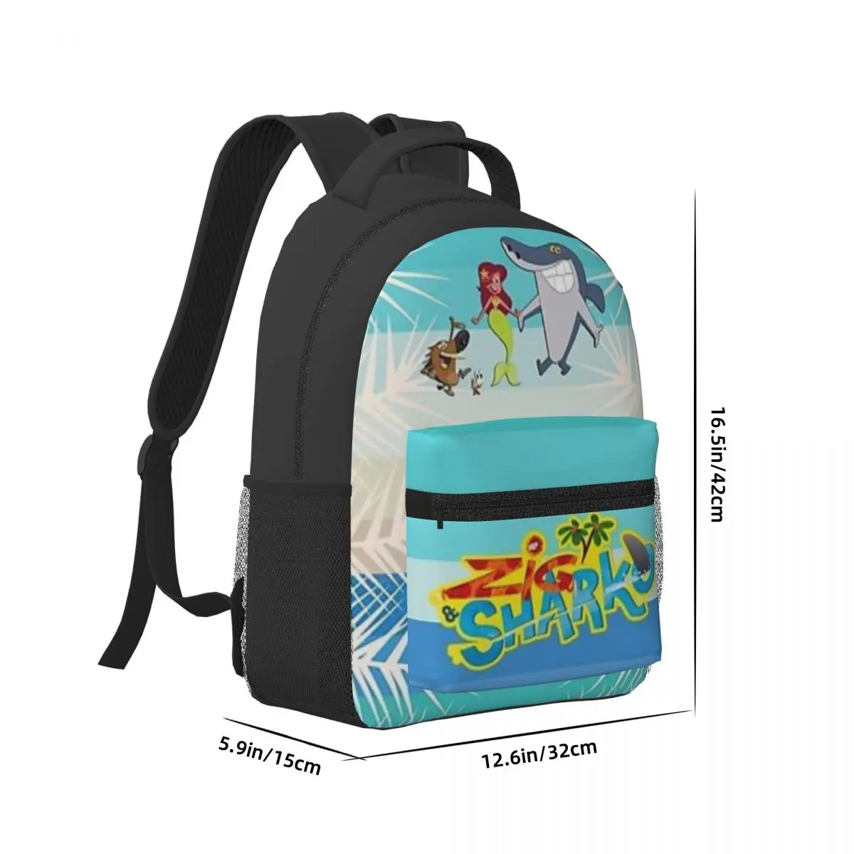 Zig And Sharko Cartoon Game New Fashion High Capacity Waterproof College Backpack Trendy Laptop Travel Book Bag 17inch