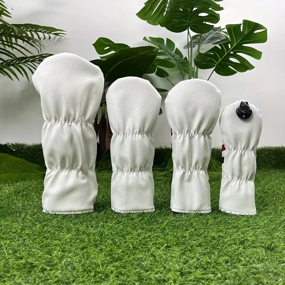 

Double Line Golf Head Cover Digital Label PU Leather Golf Club Protector Minimalist Waterproof Wood Headcover Fairway Driver