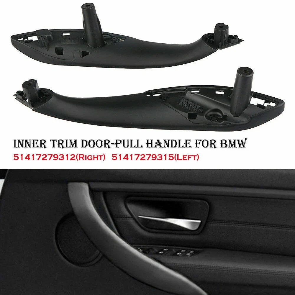 For BMW  3 Series F30 F80 F31 F32 F33 F35 1Pair Front Left&Right Inner Trim Door Pull Handle Cover Black 51417279312 51417279315