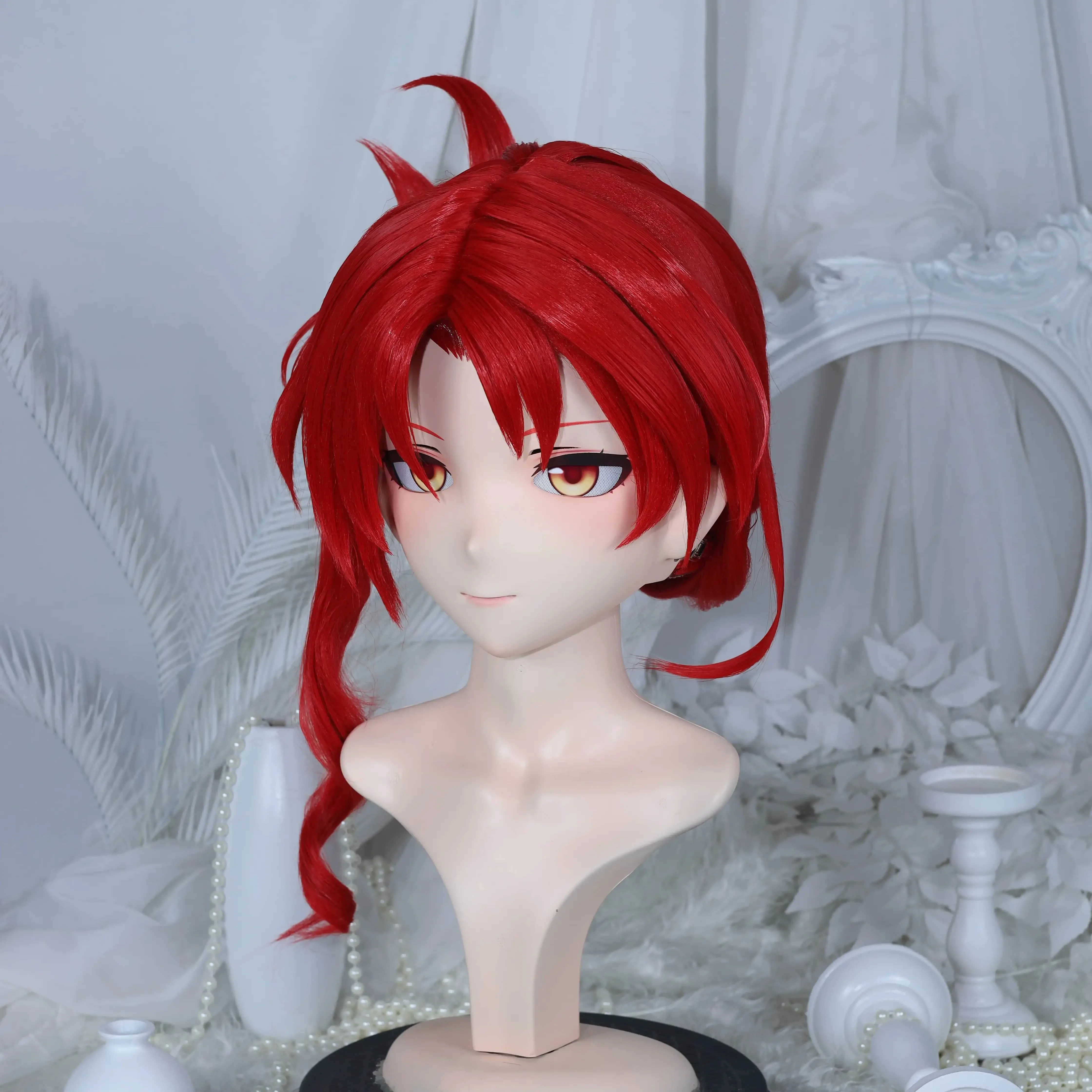 Kigurumi Himeko, True Red NFD Full Headband Lock Cosplay Headshell Props Costume Anime Game