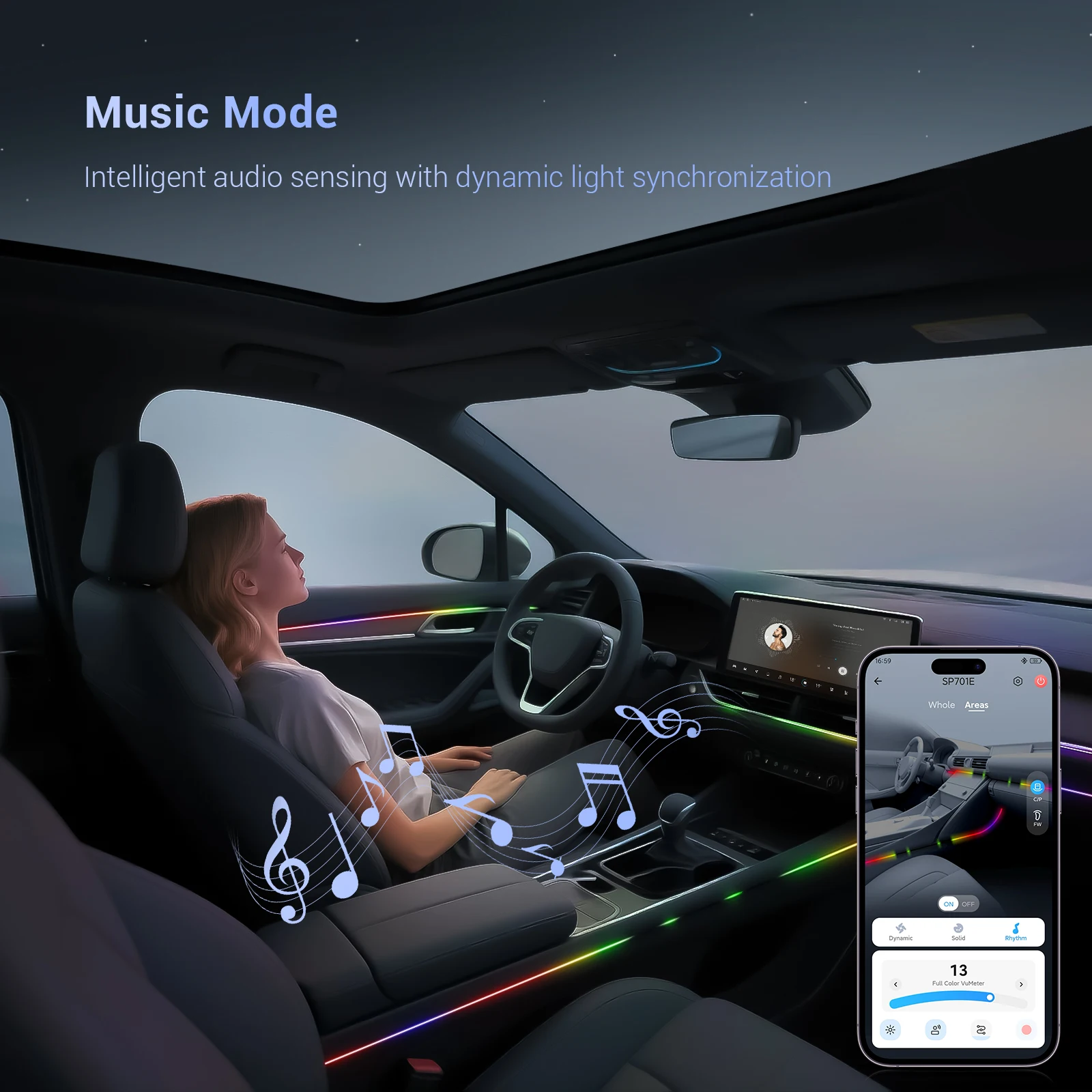 وحدة تحكم LED للسيارات SP701E للأبواب المركزية أضواء الأجواء الداخلية APP مع إعداد كلمة المرور SPI PWM 2 مخرج 5 فولت 12 فولت