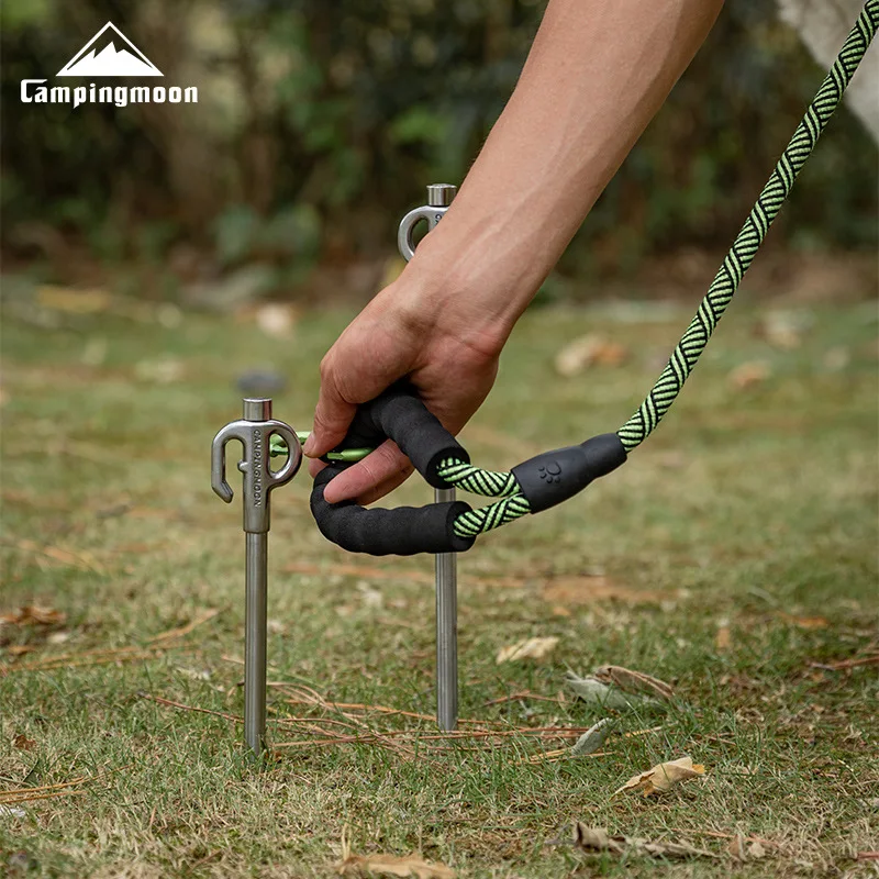 CAMPINGMOON K45 大胆な 420 ステンレス鋼ペットグランドピン犬ツールキャンプピンキャンプアクセサリー回転犬ピンステーク