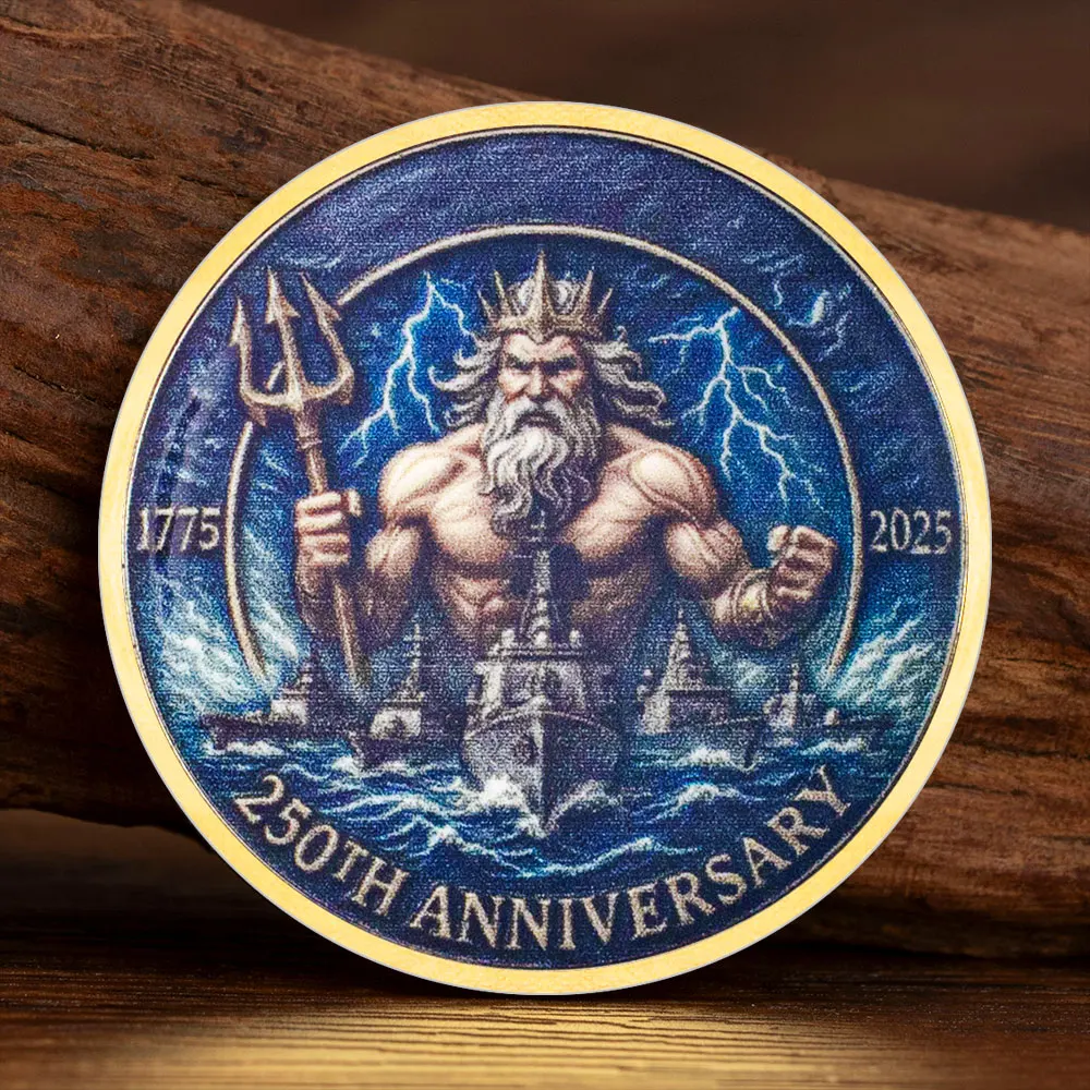 The 250th Anniversary Commemorative Coin of The United States Navy Neptune Honor Collectible Coin