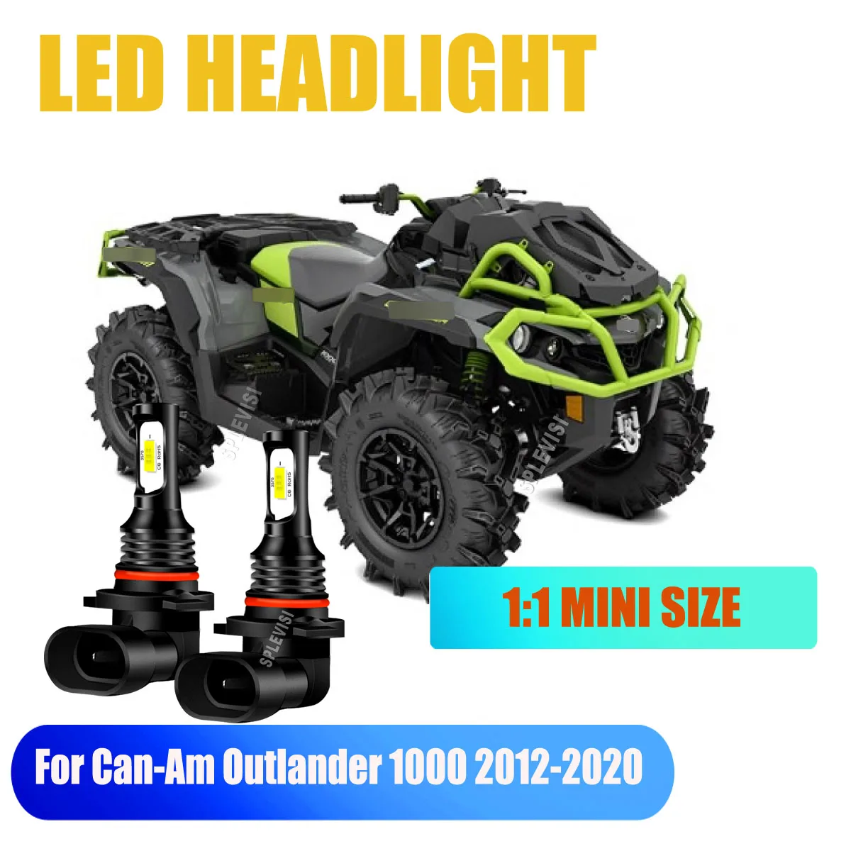 

9005 HB3 LED Xenon White Headlight -lasting much longer than regular bulbs For Can-Am Outlander 1000 2012 2013 2014 2015-2020
