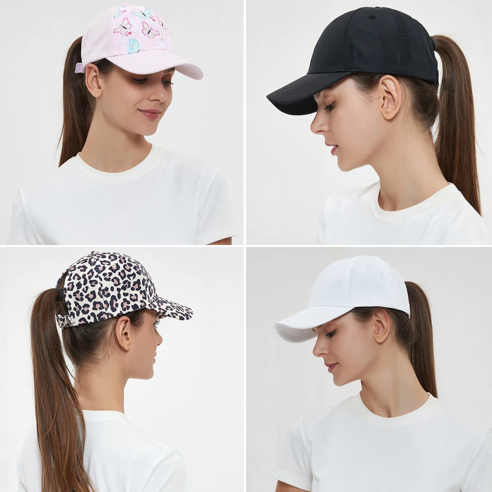 Mother Kids Cap for Girls Summer Children Ponytail Hat Sports Travel Baseball Cap for Women Sun Hats Adjustable 53/56cm